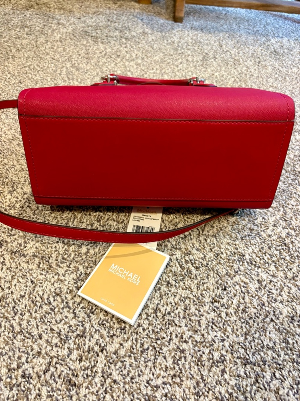 Michael Kors Red Saffiano Satchel with Top Handles and Strap NWT - Picture 7 of 8